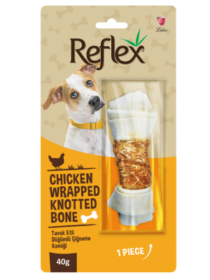 REFLEX TAVUK ETLİ DÜGÜMLÜ KEMİK 40 GR